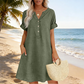 👗 Vestido Túnica Casual para Mujer con Escote en V y Bolsillos
