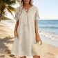👗 Vestido Túnica Casual para Mujer con Escote en V y Bolsillos