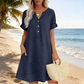 👗 Vestido Túnica Casual para Mujer con Escote en V y Bolsillos