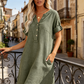 👗 Vestido Túnica Casual para Mujer con Escote en V y Bolsillos