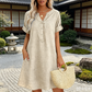 👗 Vestido Túnica Casual para Mujer con Escote en V y Bolsillos