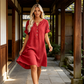 👗 Vestido Túnica Casual para Mujer con Escote en V y Bolsillos