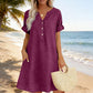 👗 Vestido Túnica Casual para Mujer con Escote en V y Bolsillos