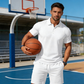 Conjunto masculino de verano de 2 piezas: polo y shorts