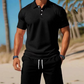 Conjunto masculino de verano de 2 piezas: polo y shorts