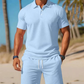Conjunto masculino de verano de 2 piezas: polo y shorts