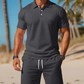 Conjunto masculino de verano de 2 piezas: polo y shorts