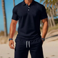 Conjunto masculino de verano de 2 piezas: polo y shorts