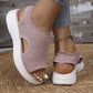 Sandalias de plataforma de punto transpirable para mujer