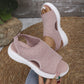 Sandalias de plataforma de punto transpirable para mujer