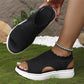 Sandalias de plataforma de punto transpirable para mujer