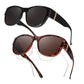 🥽👓 ¡53% DE DESCUENTO! Si usas gafas, ¡esto es para ti! Estas gafas de sol extragrandes se colocan fácilmente sobre tus gafas graduadas y te harán lucir como una estrella de cine. Sin clips caros y sin necesidad de usar lentes de contacto.