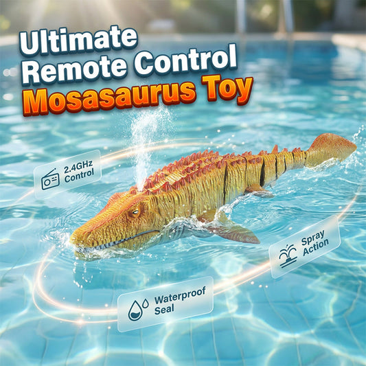 Juguete RC Mosasaurio 2.4G con función de natación y pulverización de agua