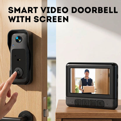 📹 ¡50% DE DESCUENTO AHORA! 🏆 Timbre inteligente inalámbrico con video y pantalla – 1080P HD y audio bidireccional – Detección de movimiento, visión nocturna y fácil instalación – Ideal para la seguridad del hogar 🔔📱✨