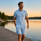 🔥Conjunto de camiseta de manga corta y pantalones cortos informales para hombre