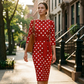 Vestido Retro Elegante de Lunares para Mujer