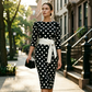 Vestido Retro Elegante de Lunares para Mujer