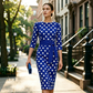 Vestido Retro Elegante de Lunares para Mujer