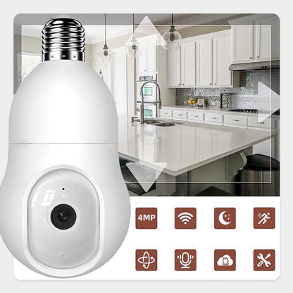 Cámara de Seguridad Inteligente WiFi 4MP con Forma de Bombilla para el Hogar