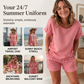 Conjunto de Mujer de 2 Piezas: Top de Manga Corta y Shorts