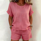 Conjunto de Mujer de 2 Piezas: Top de Manga Corta y Shorts