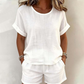 Conjunto de Mujer de 2 Piezas: Top de Manga Corta y Shorts