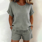 Conjunto de Mujer de 2 Piezas: Top de Manga Corta y Shorts