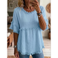🔥Nuevas Llegadas y Ofertas Especiales – Blusa Casual para Mujer con Flecos y Mangas con Volantes