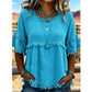 🔥Nuevas Llegadas y Ofertas Especiales – Blusa Casual para Mujer con Flecos y Mangas con Volantes