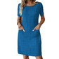 ⌛¡Oferta por Tiempo Limitado! Vestido de Mujer con Cuello Redondo, Textura y Largo hasta la Rodilla