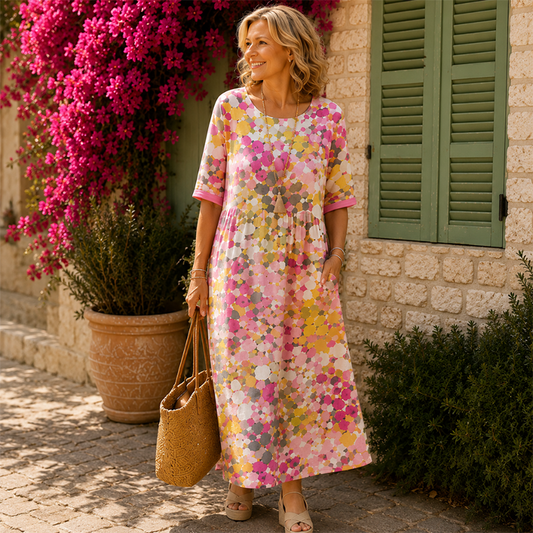 Vestido Holgado de Mujer con Estampado Floral