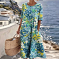 Vestido Holgado de Mujer con Estampado Floral