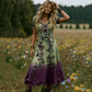 🔥Nuevas Llegadas y Ofertas Especiales – Vestido Maxi Floral Vintage para Mujer con Cuello en V