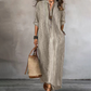 Vestido Maxi de Mujer con Rayas y Cuello en V