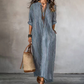 Vestido Maxi de Mujer con Rayas y Cuello en V