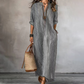 Vestido Maxi de Mujer con Rayas y Cuello en V