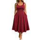👗✨Vestido Elegante para Mujer con Cuello en V y Prácticos Bolsillos Laterales