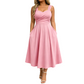 👗✨Vestido Elegante para Mujer con Cuello en V y Prácticos Bolsillos Laterales