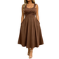 👗✨Vestido Elegante para Mujer con Cuello en V y Prácticos Bolsillos Laterales