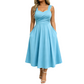 👗✨Vestido Elegante para Mujer con Cuello en V y Prácticos Bolsillos Laterales