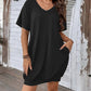 Vestido Camiseta de Talla Grande para Mujer con Cuello en V