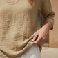 Blusa Casual de Mujer con Cuello en V y Manga Tres Cuartos