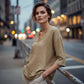 Blusa Casual de Mujer con Cuello en V y Manga Tres Cuartos
