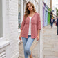 👚Blusa de Mujer con Cuello en V, Encaje y Botones – Elegancia para el Día a Día ✨