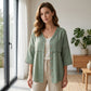 👚Blusa de Mujer con Cuello en V, Encaje y Botones – Elegancia para el Día a Día ✨
