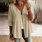 👚Blusa de Mujer con Cuello en V, Encaje y Botones – Elegancia para el Día a Día ✨