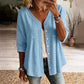 👚Blusa de Mujer con Cuello en V, Encaje y Botones – Elegancia para el Día a Día ✨