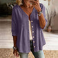 👚Blusa de Mujer con Cuello en V, Encaje y Botones – Elegancia para el Día a Día ✨