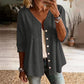 👚Blusa de Mujer con Cuello en V, Encaje y Botones – Elegancia para el Día a Día ✨
