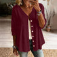 👚Blusa de Mujer con Cuello en V, Encaje y Botones – Elegancia para el Día a Día ✨